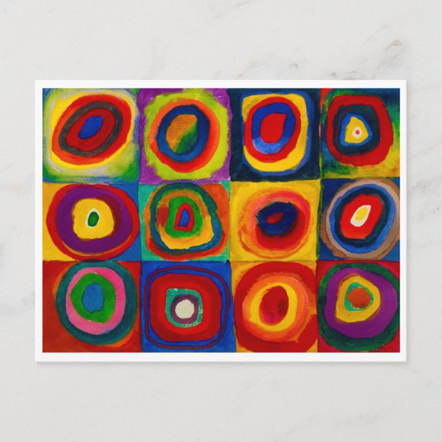 Torg med cirklar, Abstrakt, Wassily Kandinsky Vykort (Framsida)