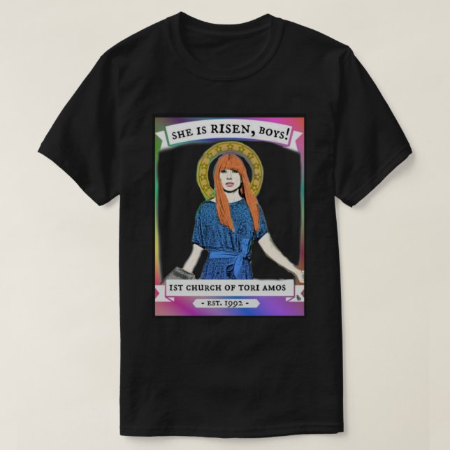 Tori Amos-kyrkans genomskinliga bakgrund T Shirt (Design framsida)