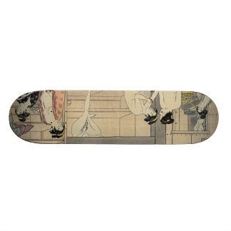 Torii Kiyonaga bathhousekvinnor Mini Skateboard Bräda 18,5 Cm