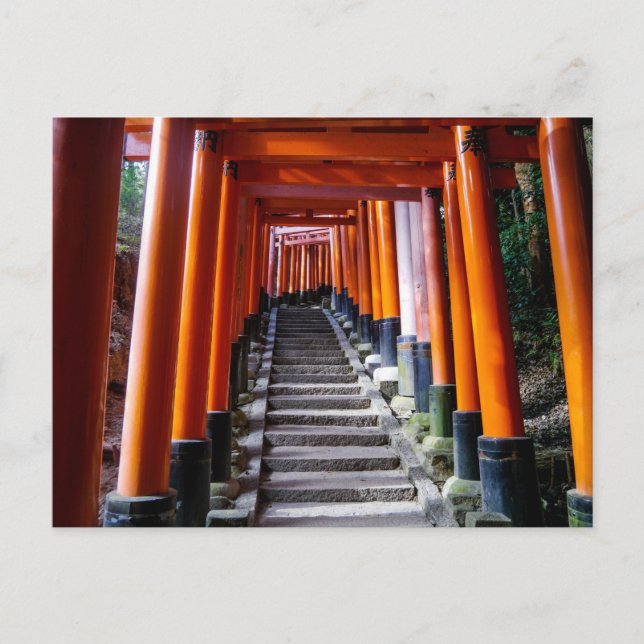 Torii vid Inari Shrine, Kyoto - vykort (Framsida)