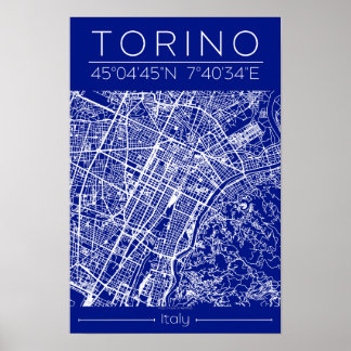 Torino stadskartaffisch – Arkitektonisk ritning Poster