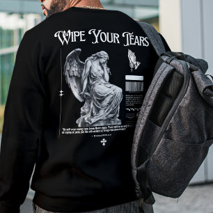 "Torka av Tårar" Christian Bible Verse Lång Ärmad Tröja