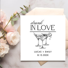 Torka i Kärlek Personlig Vin Glass Bröllop Pappersservett