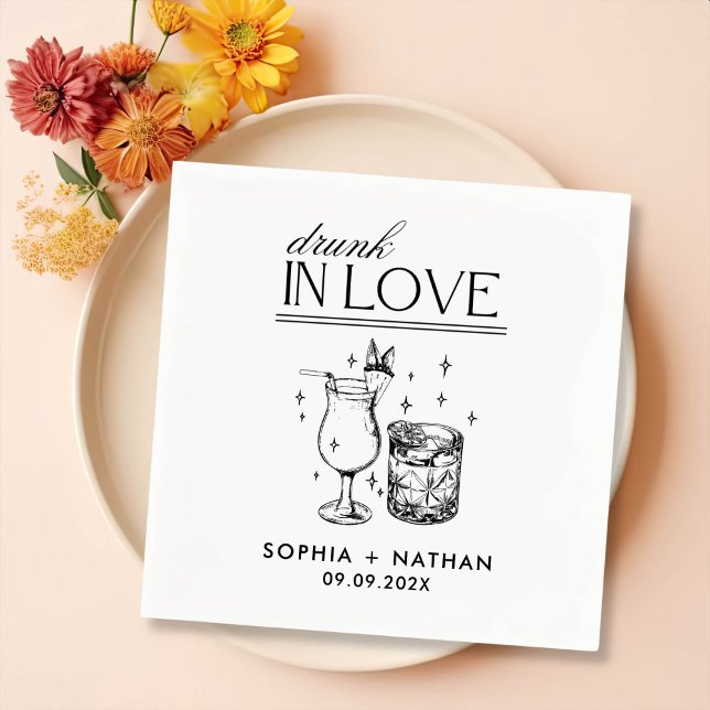 Torka i Kärlek Personlig Vin Glass Bröllop Pappersservett (Skapare uppladdad)