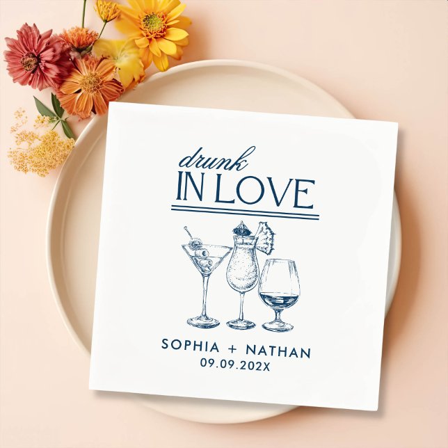 Torka i Kärlek Personlig Vin Glass Bröllop Pappersservett (Skapare uppladdad)