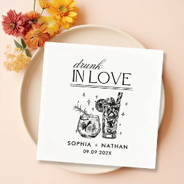 Torka i Kärlek Personlig Vin Glass Bröllop Pappersservett