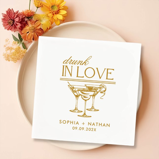 Torka i Kärlek Personlig Vin Glass Bröllop Pappersservett (Skapare uppladdad)