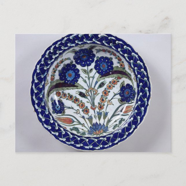 Torka med blommigt dekoration, Iznik Vykort (Framsida)