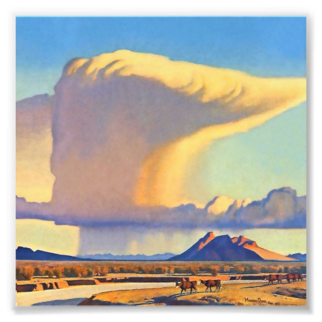 “Torka och skyfall” av Maynard Dixon Fototryck (Framsidan)