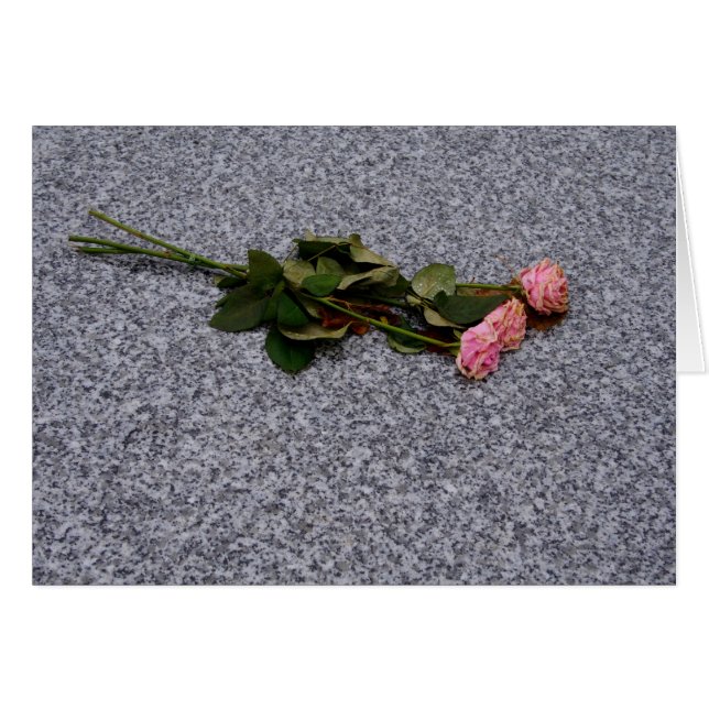 Torka rosa ros hälsningskort (Framsidan Horizontal)