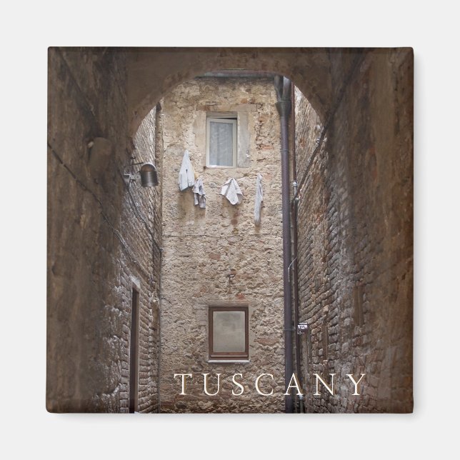 Torka tvätt i Toscana-textmagnet Magnet (Framsidan)