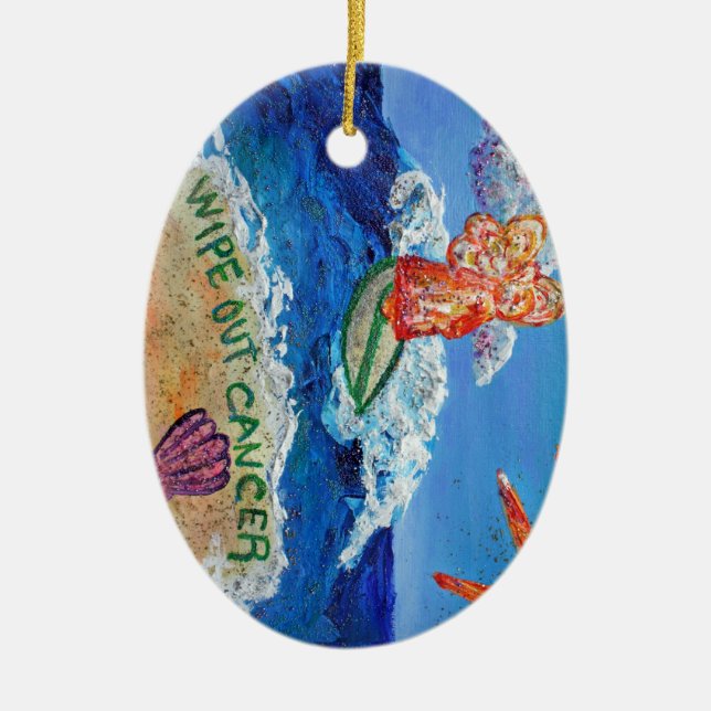 Torka ut Cancer Angel Ornament Anpassad (Framsidan)