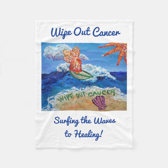 Torka ut cancer Surfing Angel Mft Fleece Blanket (Framsidan)