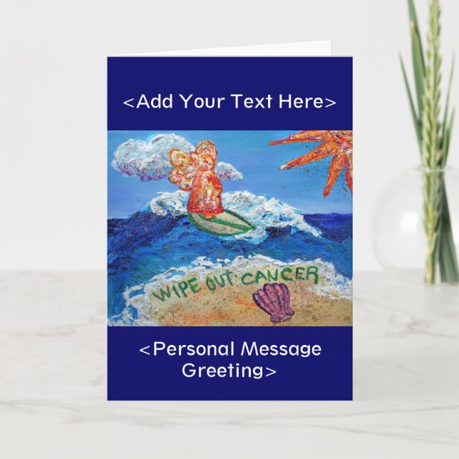 Torka ut cancergelhälsningskort (anpassat) kort (Framsida)