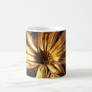 Torkad blommaabstrakt kaffemugg