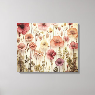 Torkad blomsterträdgård på canvas konst