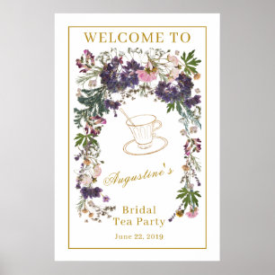 Torkad Bröllopsvildblomste Kaffe/Välkommen Poster