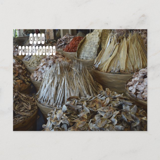 Torkad fisk i Cebu Vykort (Framsida)