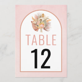 Torkad handflatan och pampasgräs, mjuk rosa bröllo