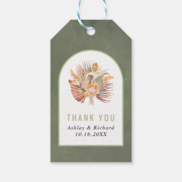 Torkad handflatan, pampasgräs grönt () Tack bröllo Presentetikett