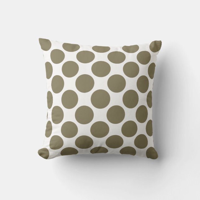 Torkad Herb Oliv grönt Polka dots Kudde (Framsida)