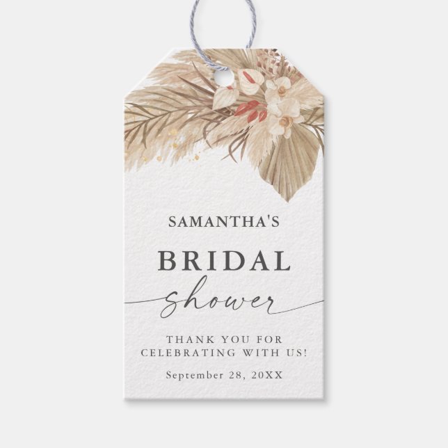 Torkad Möhippa av Handflatan Pampas Grass Presentetikett (Framsidan)