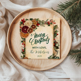 Torkad Orange och fruktig jul Pappersservett