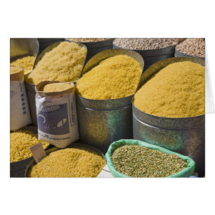 Torkad pasta och bönor till salu, Marrakech, 2 Hälsningskort