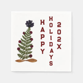 Torkad pressblomma Julgran Pappersservett