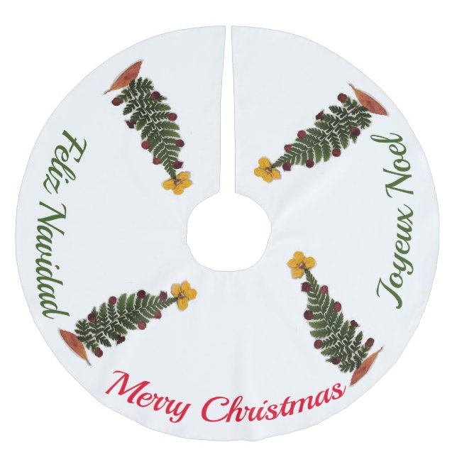 Torkad pressblomma Julgran Skirt Julgransmatta Borstad Polyester (Framsidan)