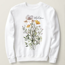 Torkad vildblomsbukett med monogram t shirt