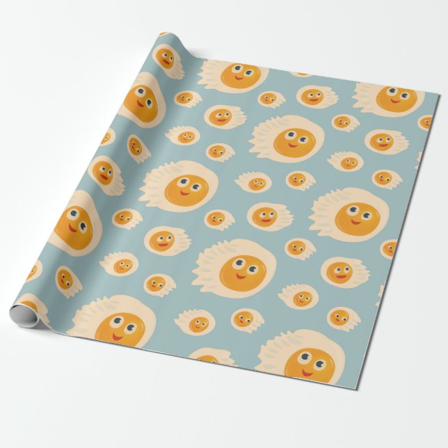 Torkade ägg Mönster Cute Food Presentpapper (Utrullad)