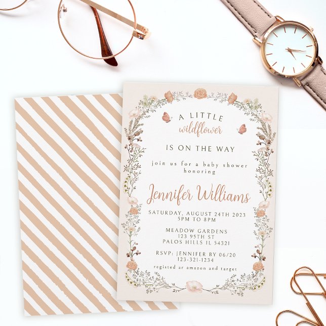 Torkade blommor av vilda blommor, barn och småbarn inbjudningar (Skapare uppladdad)