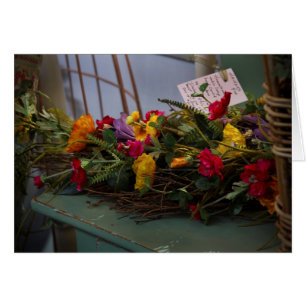 Torkade blommor hälsningskort