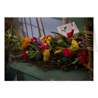 Torkade blommor hälsningskort