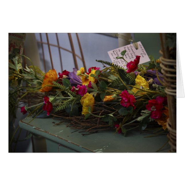 Torkade blommor hälsningskort (Framsidan Horizontal)