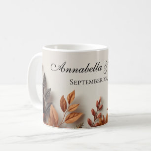 Torkade Blommor Höst Blommig Anpassat Namn Kaffemugg