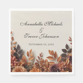 Torkade Blommor Höst Blommig Anpassat Namn Pappersservett