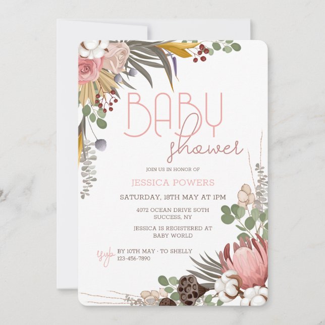 Torkade blommor Medley-inbjudan Inbjudningar (Framsida)