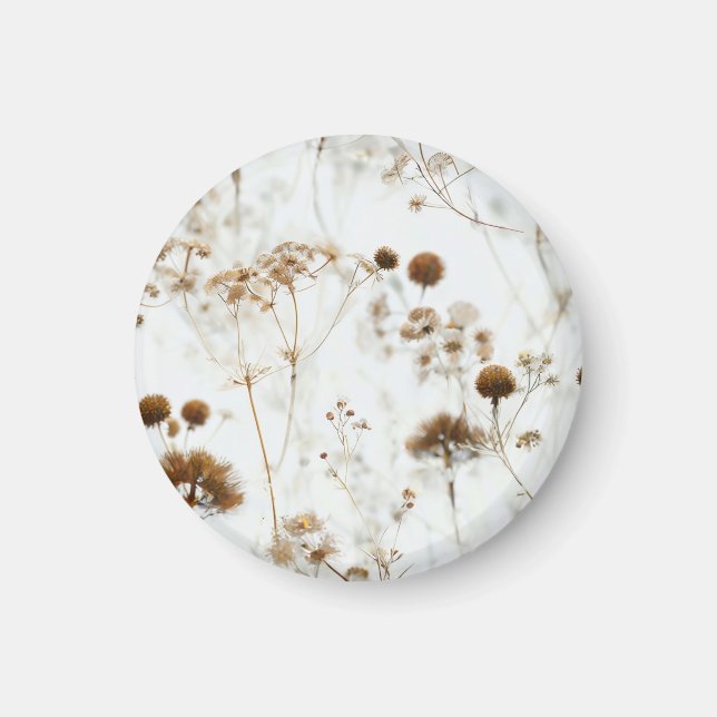 Torkade blommor och torkade torvträd magnet (Framsidan)