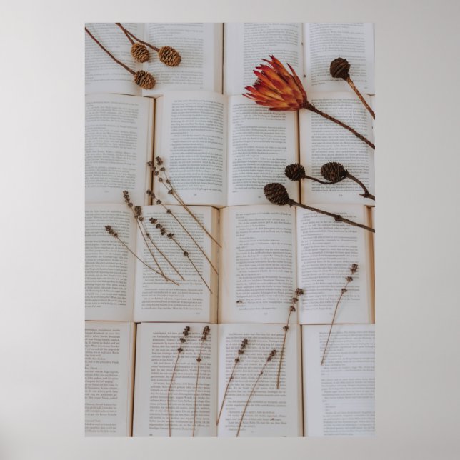 Torkade blommor på bokar poster (Framsidan)