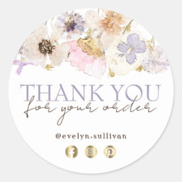 Torkade blommor tack vare dekalen runt klistermärke