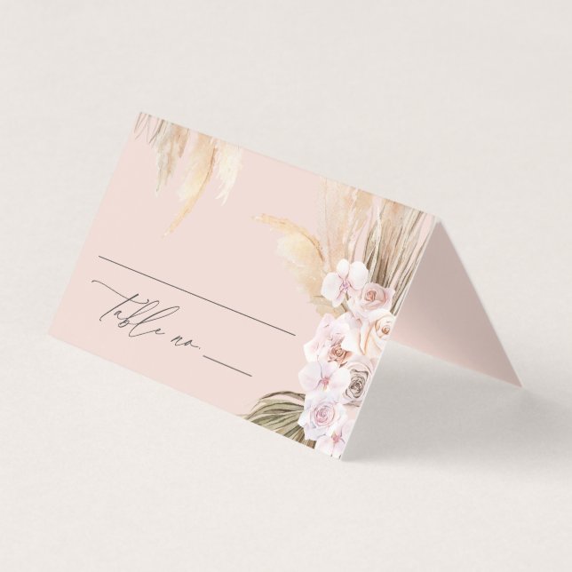 Torkade botaniska pampasnaturliga botaniska rustik kort (Framsida)