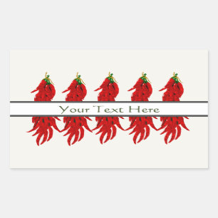 Torkade chili-paprika rektangulärt klistermärke