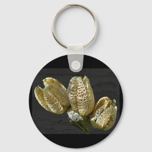 Torkade Lily Seed-Poder Nyckelring