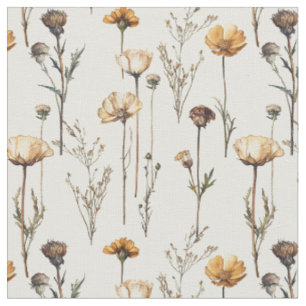 Torkade örter vintage vilda blommor blad och press tyg