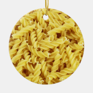 Torkade pastaprodukter (italienska livsmedel) julgransprydnad keramik
