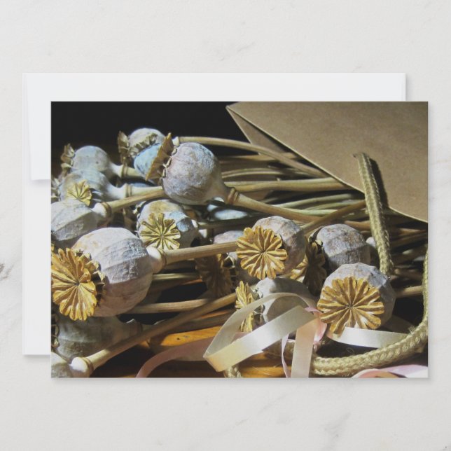 Torkade Poder av vallmo Inbjudningar (Framsida)