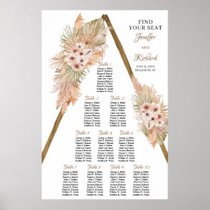 Torkade träpåsar av Handflatan Pampas Grass Dusty Poster