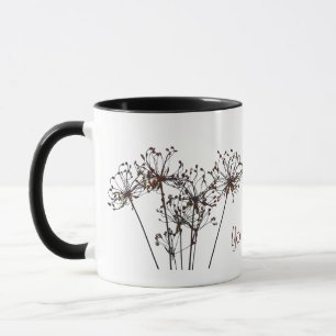 Torkade vattenfärgsblommor mugg